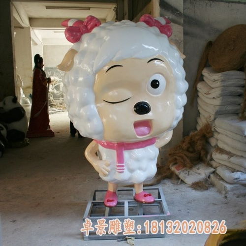 玻璃鋼卡通羊雕塑 珠海樹脂卡通羊雕塑制作廠的藝術(shù)與動(dòng)畫片靈感
